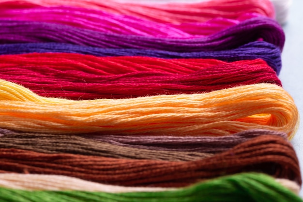 multicolored cotton floss for embroidery