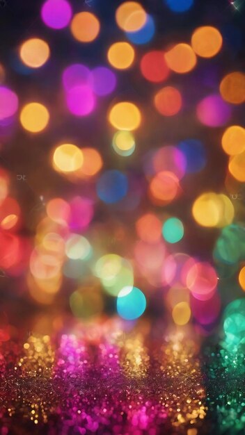 Multicolored defocused bokeh lichten achtergrond horizontale behang poster