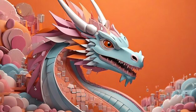 multicolored dragon anime pastel colors pink smoke