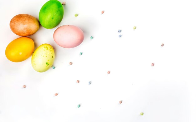 Photo multicolored easter eggs