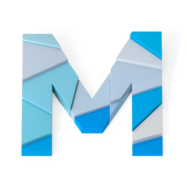 다채로운 스트루드 알파 M과 백색 배경에 고립 된 3d 렌더링