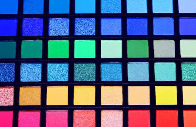 Photo multicolored eye shadows close up