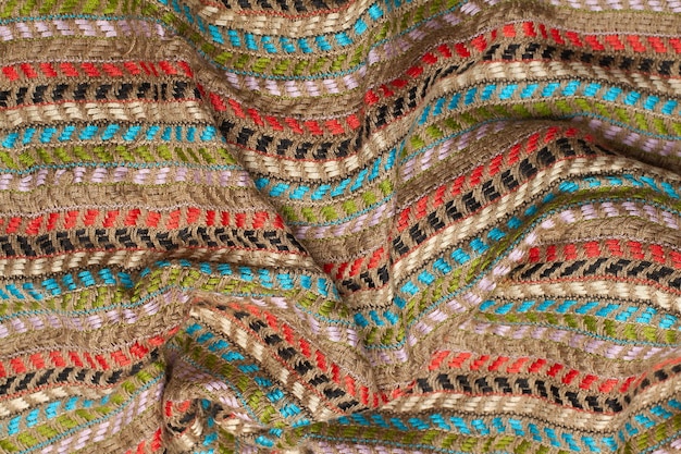 Photo a multicolored fabric in a close up view