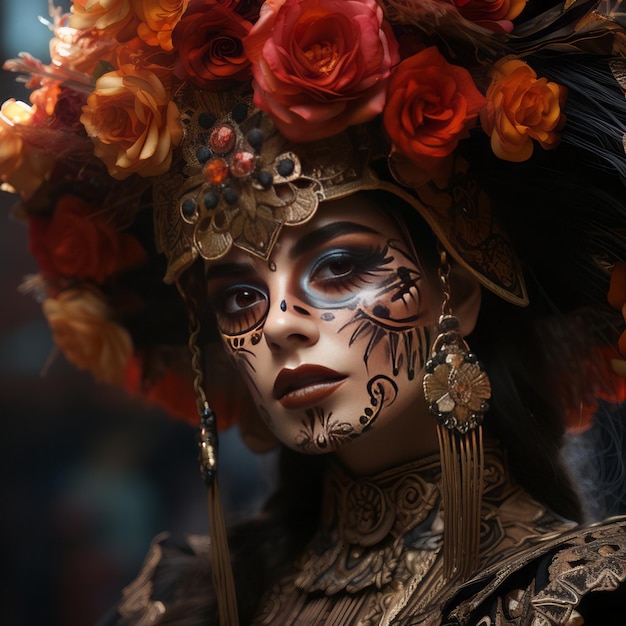 Multicolored face paint celebrates Day of the Dead at Viva Mexico A Cultural 1