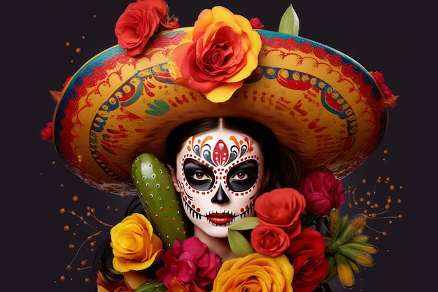 Multicolored face paint celebrates Day of the Dead at Viva Mexico A Cultural