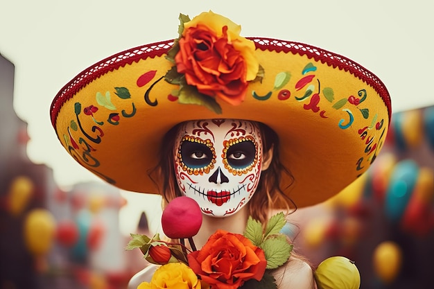 Multicolored face paint celebrates Day of the Dead at Viva Mexico A Cultural