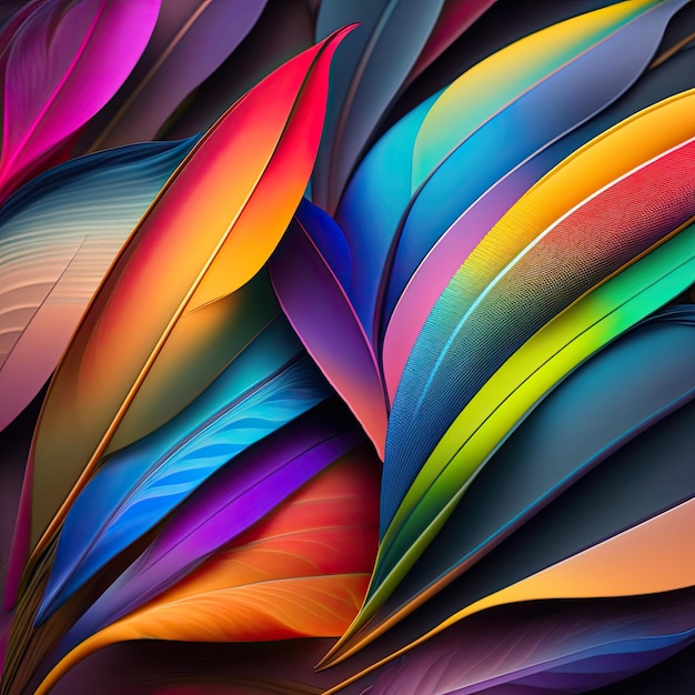 Multicolored Feathers Background