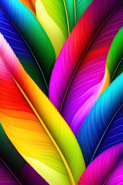 Multicolored feathers background