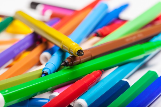 Multicolored Felt-Tip Pens isolated