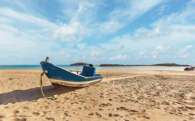 multicolored fishing boats on the coast of Dor Israel