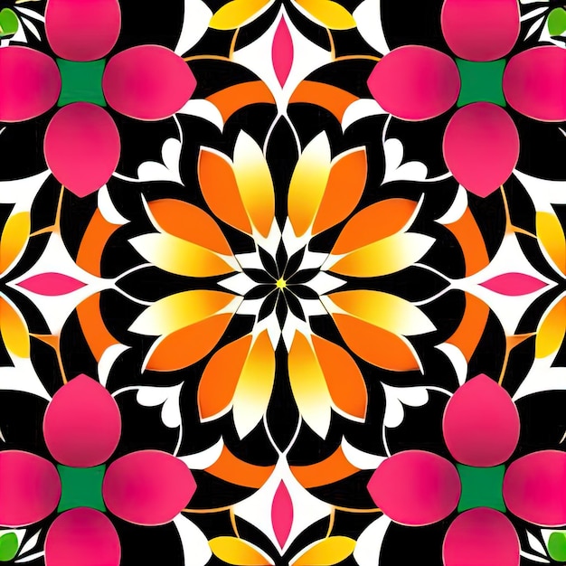 Multicolored flowers pattern seamless