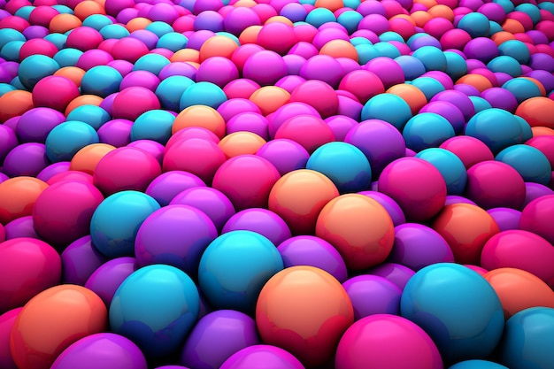 Photo multicolored flying balls background