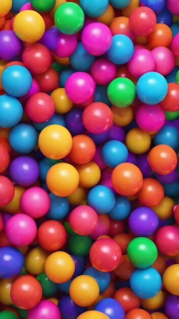 Multicolored flying balls background