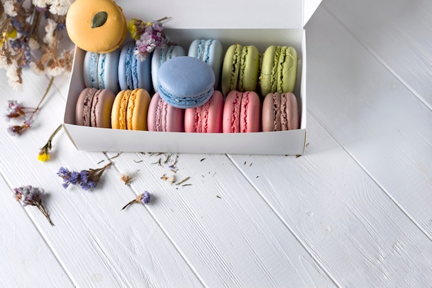 Multicolored french macaroons