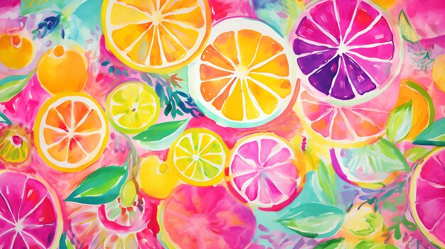 Photo multicolored fruits pattern ink