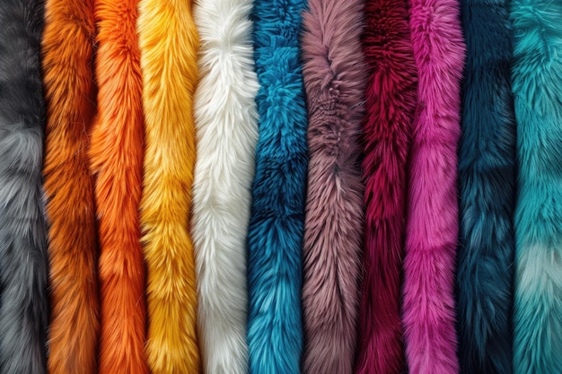 Multicolored fur texture Faux fur for sewing