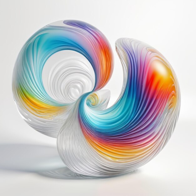 Multicolored Glass Sculpture on Table