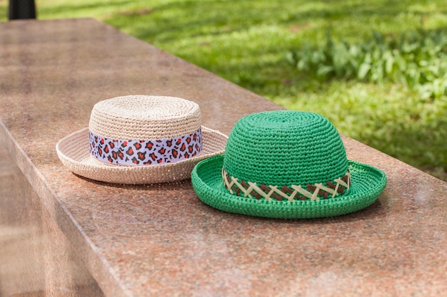 Multicolored handmade summer hats