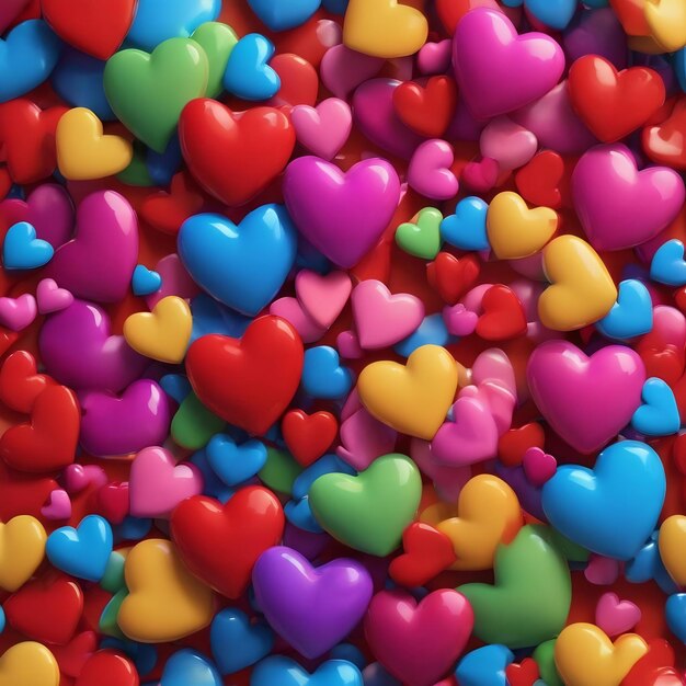 Multicolored image with hearts