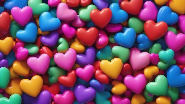 Multicolored image with hearts