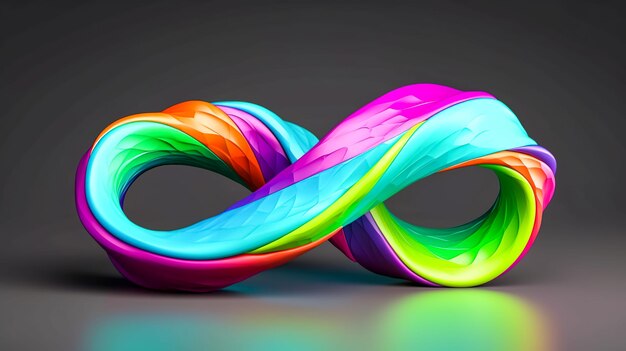 Multicolored infinity sign logo design generative ai