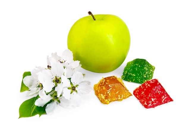 Multicolored jelly with apple