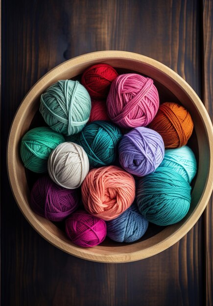 multicolored knitting yarn