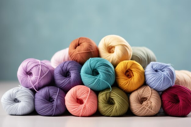 multicolored knitting yarn