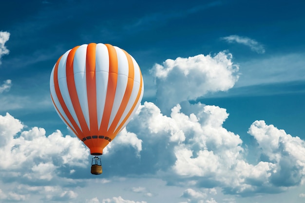 Multicolored, large balloons against the blue sky