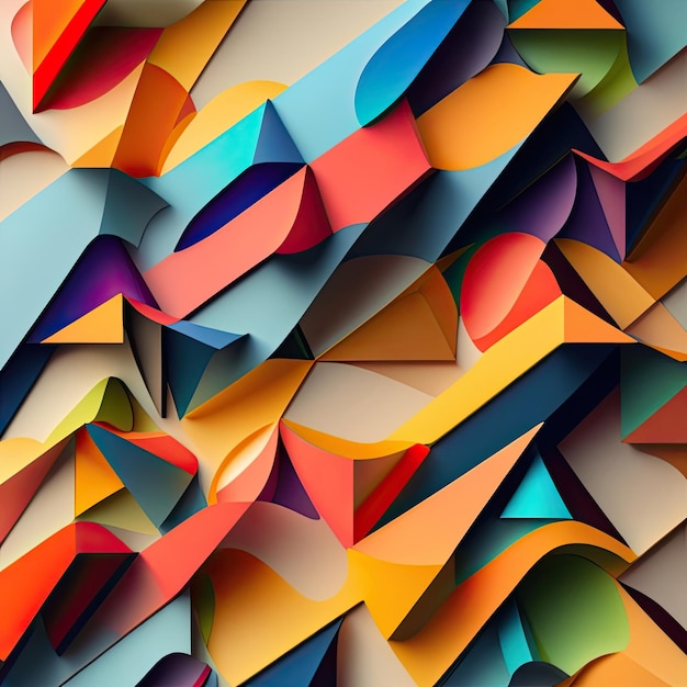 Multicolored Layered Shapes Background