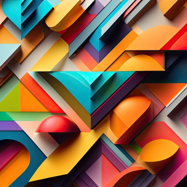 Multicolored Layered Shapes Background