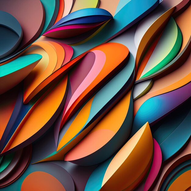 Multicolored Layered Shapes Background