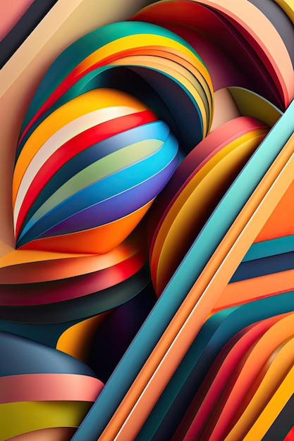 Multicolored Layered Shapes Background