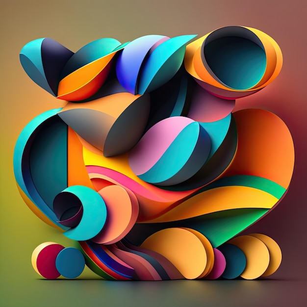 Multicolored Layered Shapes Background