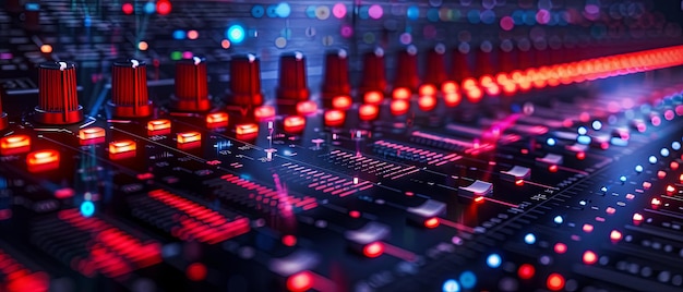 Multicolored Lights on Sound Board