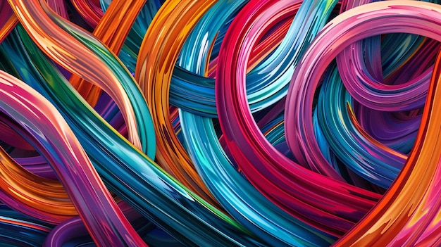 Multicolored lines intertwining in a dance of creativity and advancement