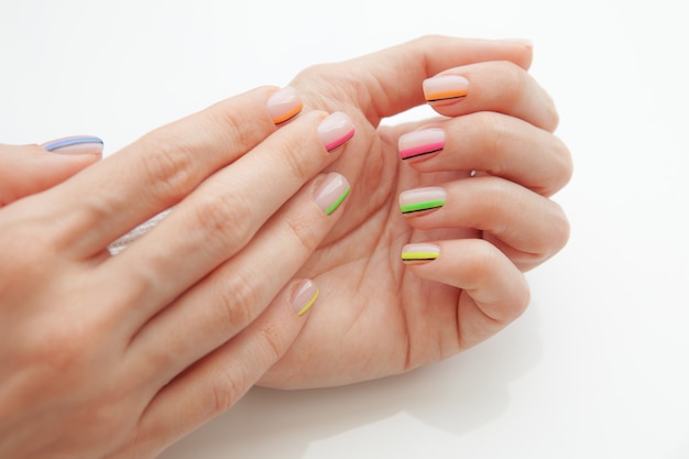 Multicolored modern manicure