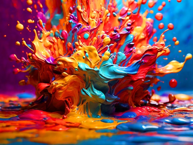 multicolored paint splash background image is a colorful abstract volumetric background