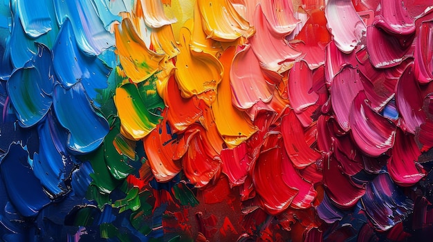 Multicolored Painting Featuring a Rainbow of Colors