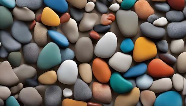 Multicolored pebbles background 3d rendering 3d illustration