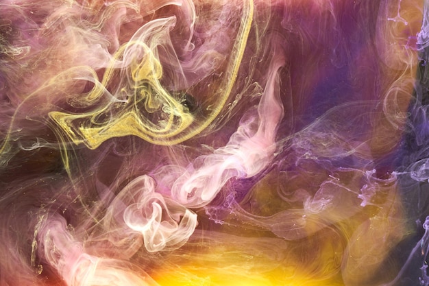 Multicolored pink smoke abstract background acrylic paint\
underwater explosion