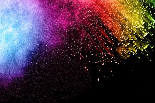 Multicolored powder explosion.