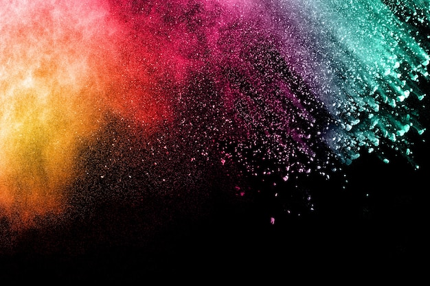 Multicolored powder explosion.