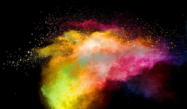 Multicolored powder explosion