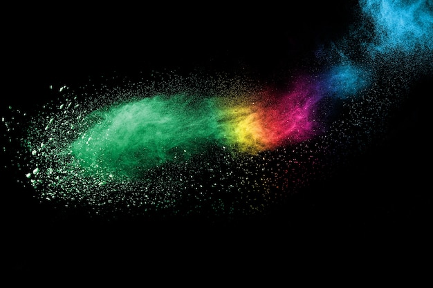 Multicolored powder explosion.