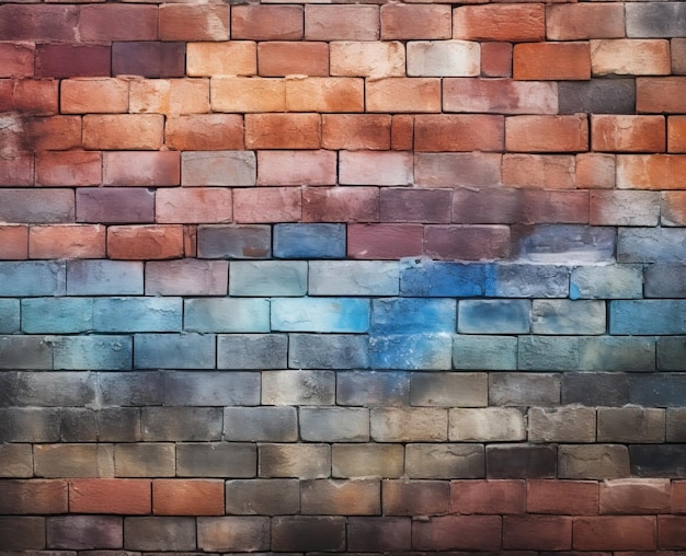 Multicolored rainbow Brick Wall Texture Background wallpaper