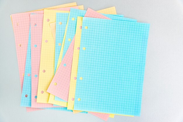 Multicolored sheets of blocks for booklet