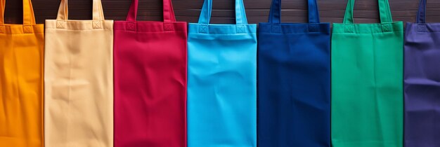 Многоцветные торговые сумки с копировальным пространством Концепция розничного маркетинга Рекламный дизайн баннера