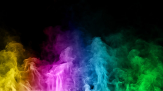 Multicolored smoke lines