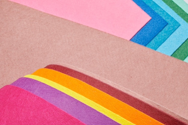 multicolored soft felt textile material colorful patchwork texture fabric closeup